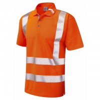 Leo Workwear Broadsands Hi-Vis Orange Polo Shirt